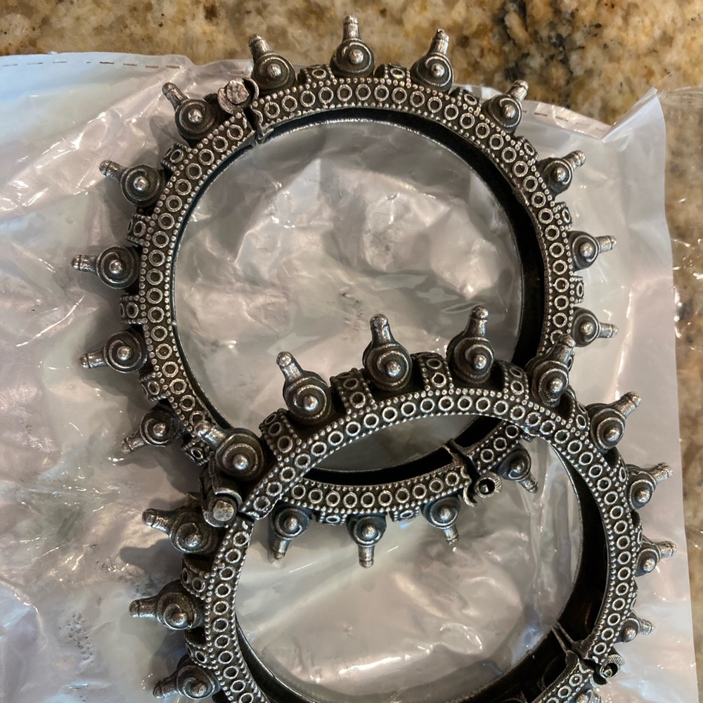 German Silver Bangles - 2 Pc Openable Set - image 1